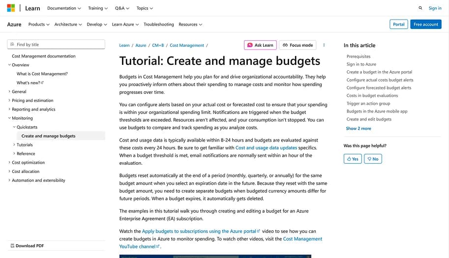 Azure Budgets