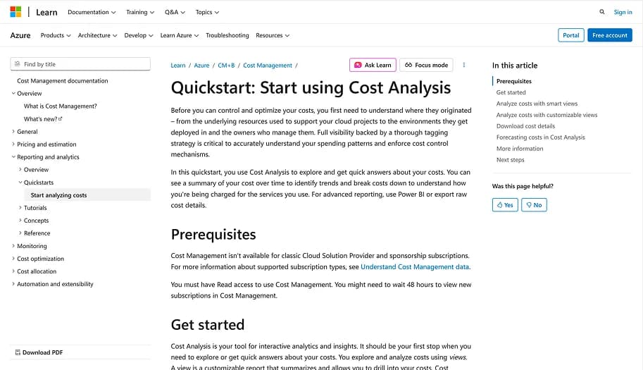 Azure Cost Analysis