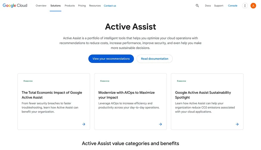 Google Cloud Active Assist